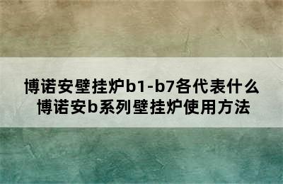 博诺安壁挂炉b1-b7各代表什么 博诺安b系列壁挂炉使用方法